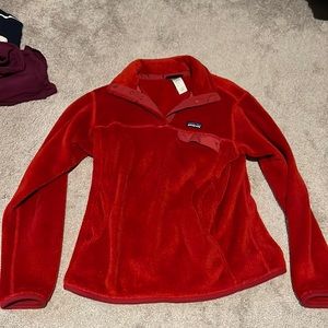 Red Patagonia quarter zip, size medium.